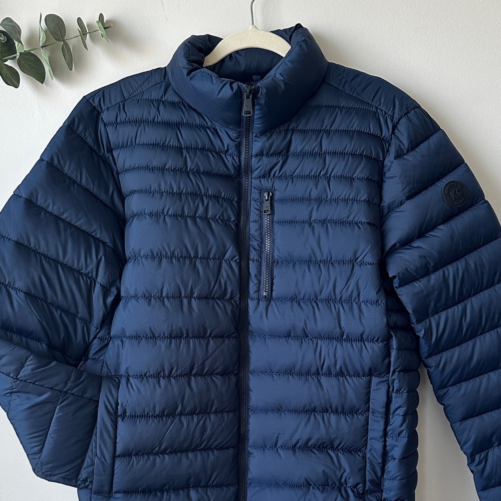 Men's Navy Quilted Packable Puffer Jacket - Kenneth Cole